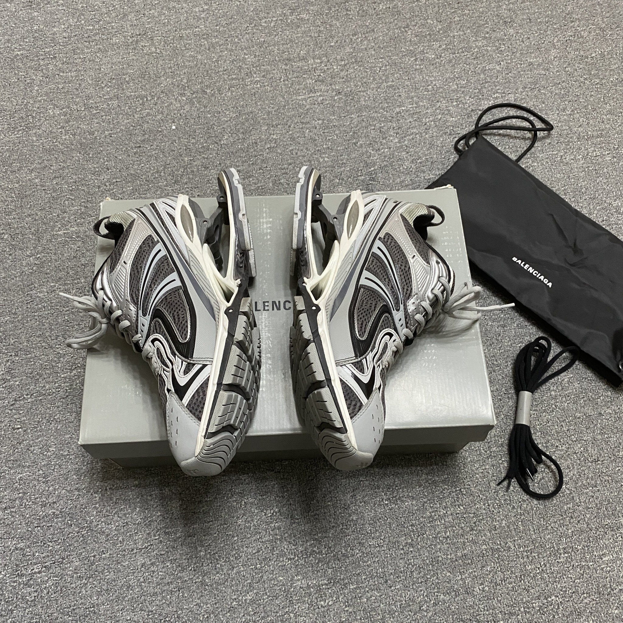 Balenciaga X-Pander Gray Black Sneakers — label