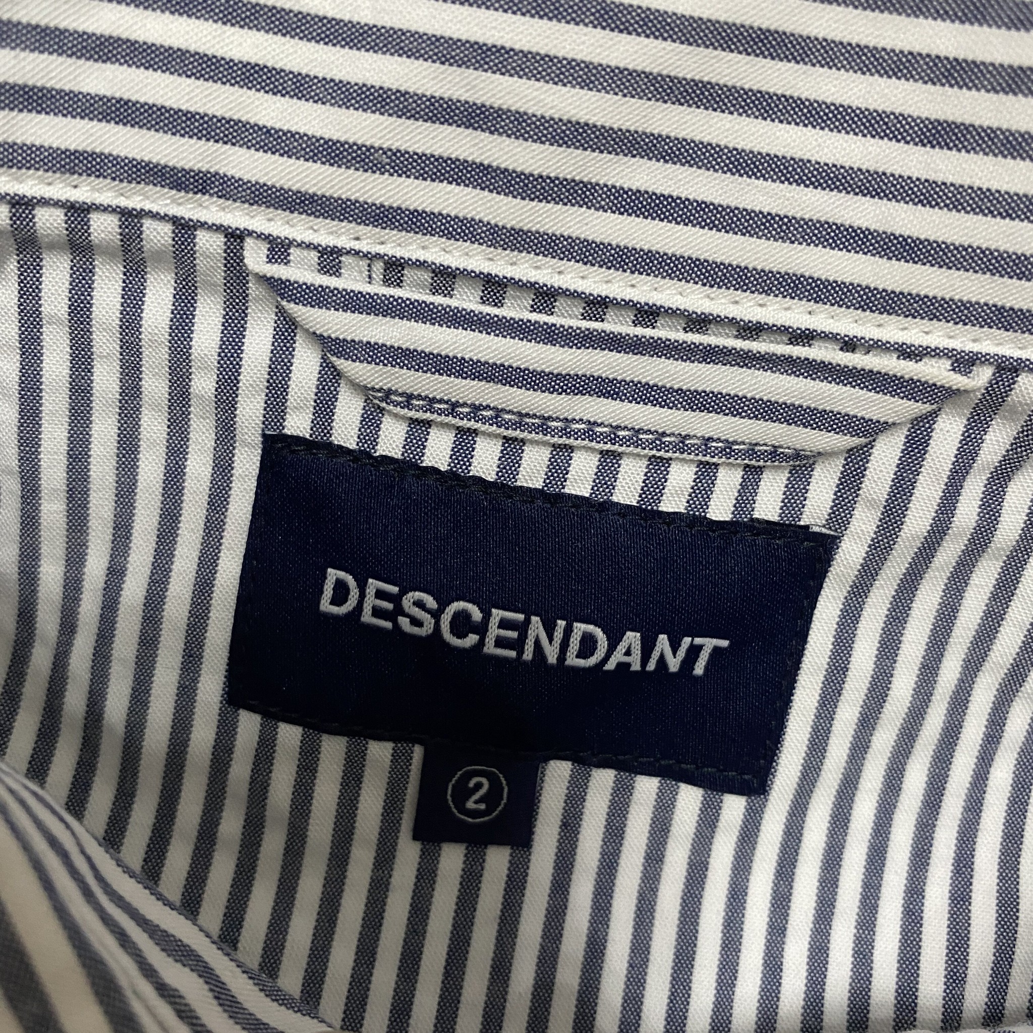 DESCENDANT 21SS Striped Short Sleeve Shirt — label