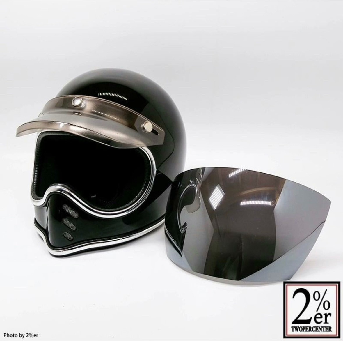 Retro BURST CHROME CROSS Mini Moto Helmet — back