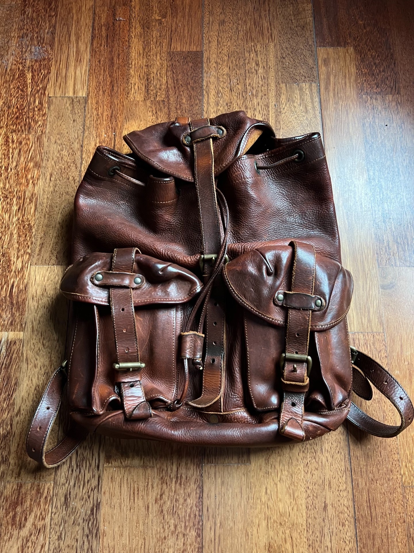 RRL First Gen Leather Paratrooper Backpack