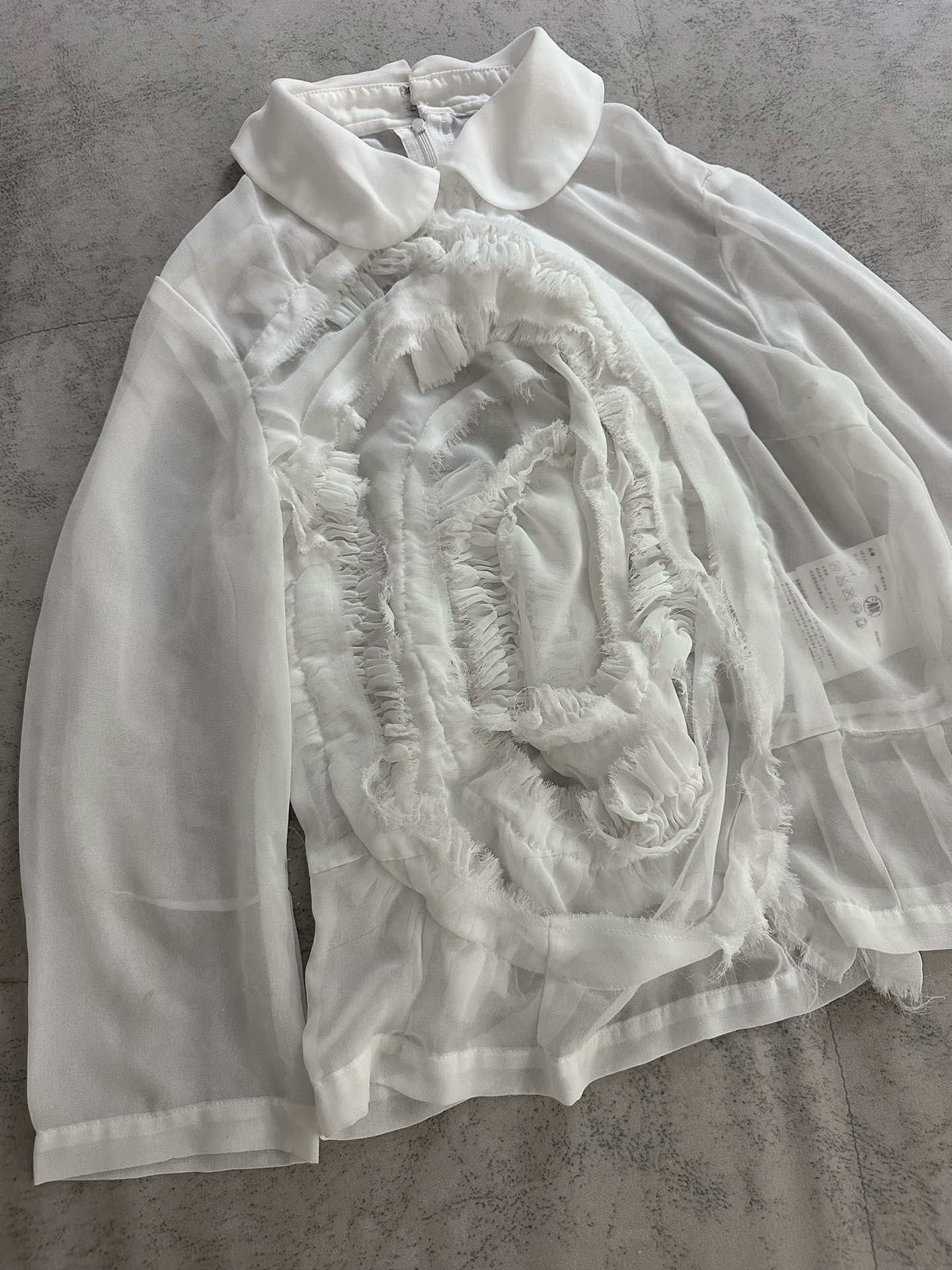 Comme des Garcons Sheer Rose Top — back