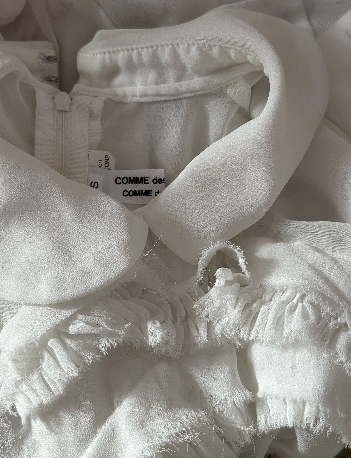 Comme des Garcons Sheer Rose Top — label