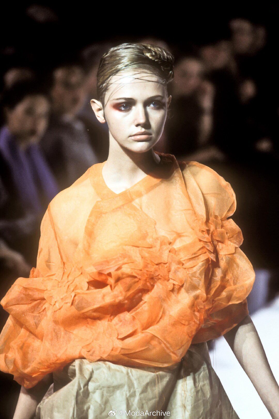 Comme des Garcons 1997 Sheer Orange Top — front