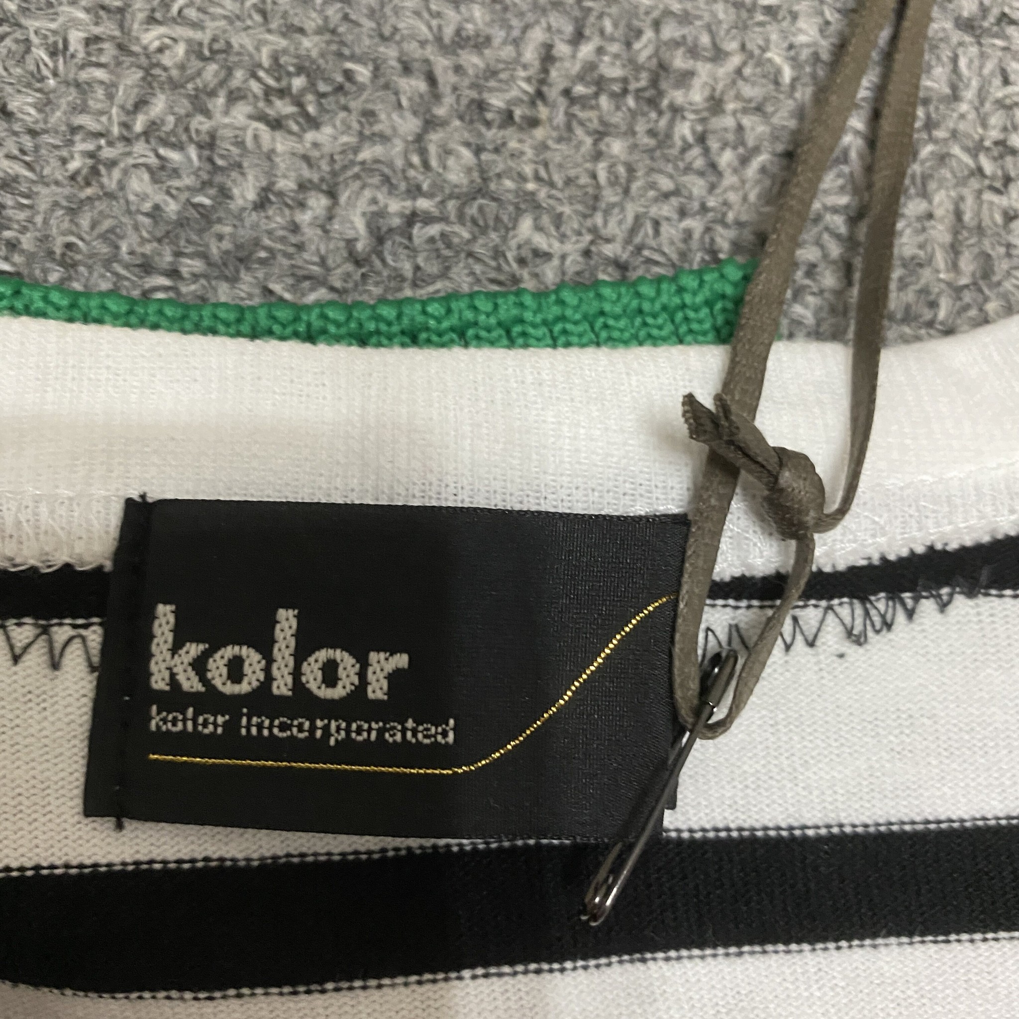 KOLOR BEACON 22SS Striped Short Sleeve Tee — label