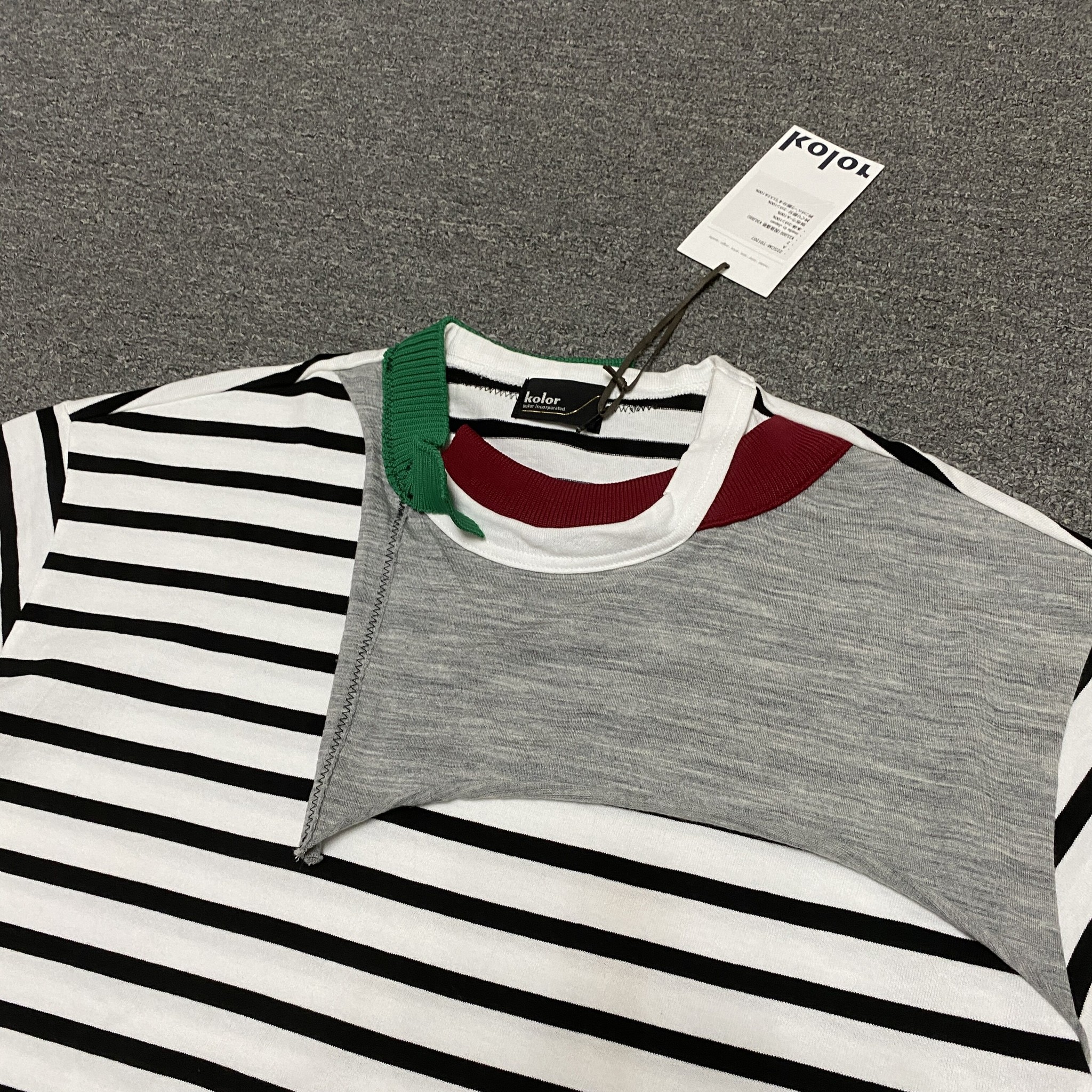 KOLOR BEACON 22SS Striped Short Sleeve Tee — back