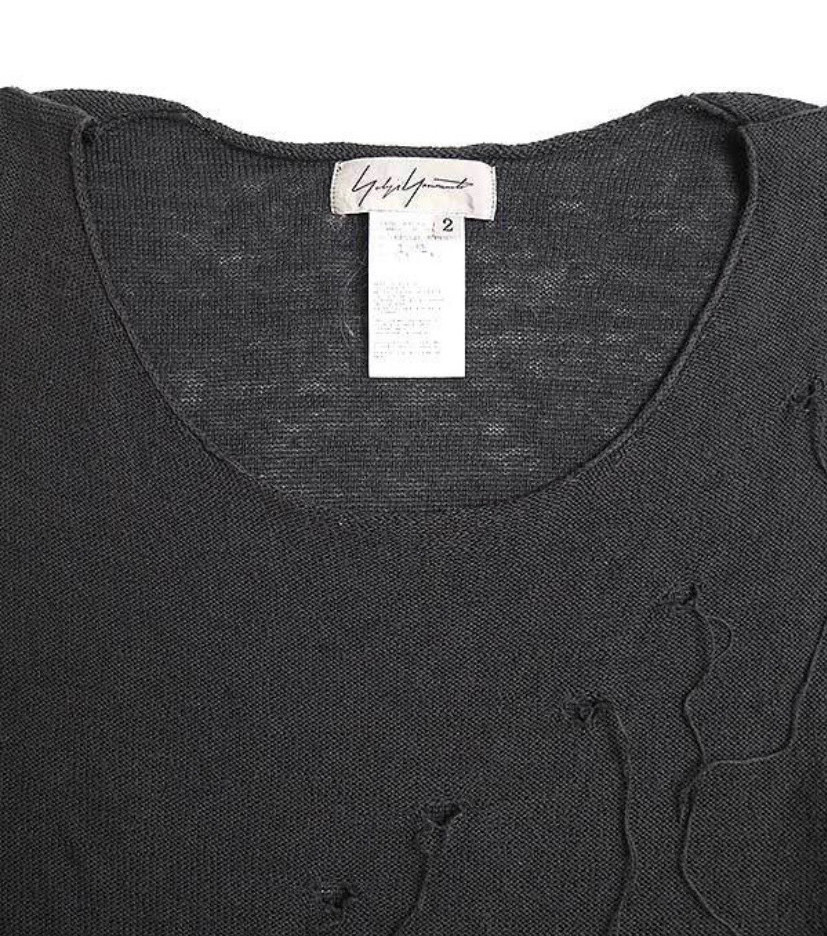 Yohji Yamamoto Fringe Distressed Sleeveless Dress — back