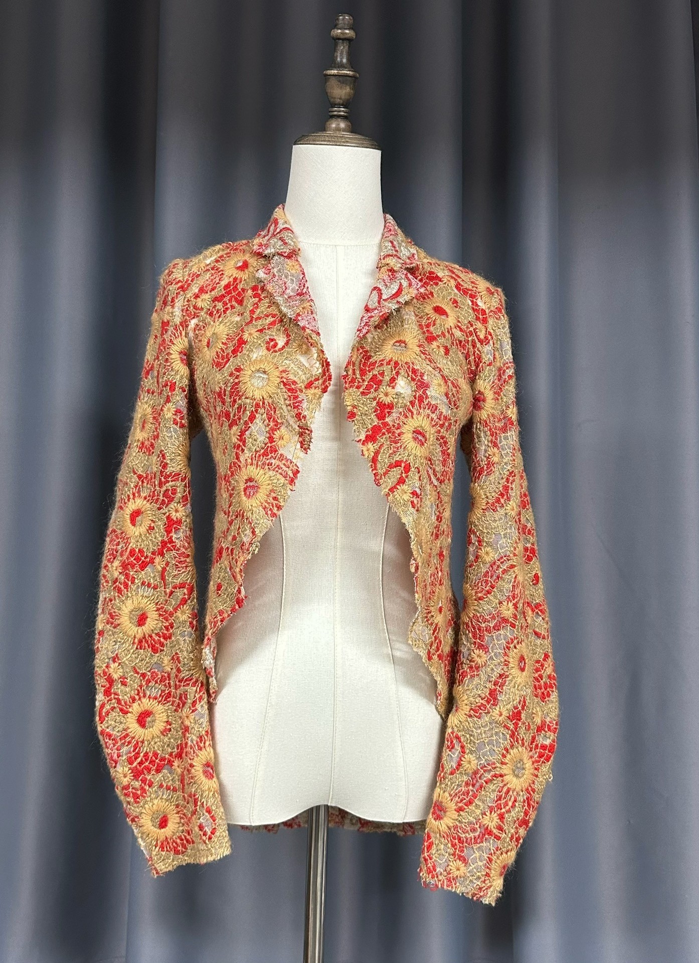 Comme des Garçons Red Gold Crochet Jacket