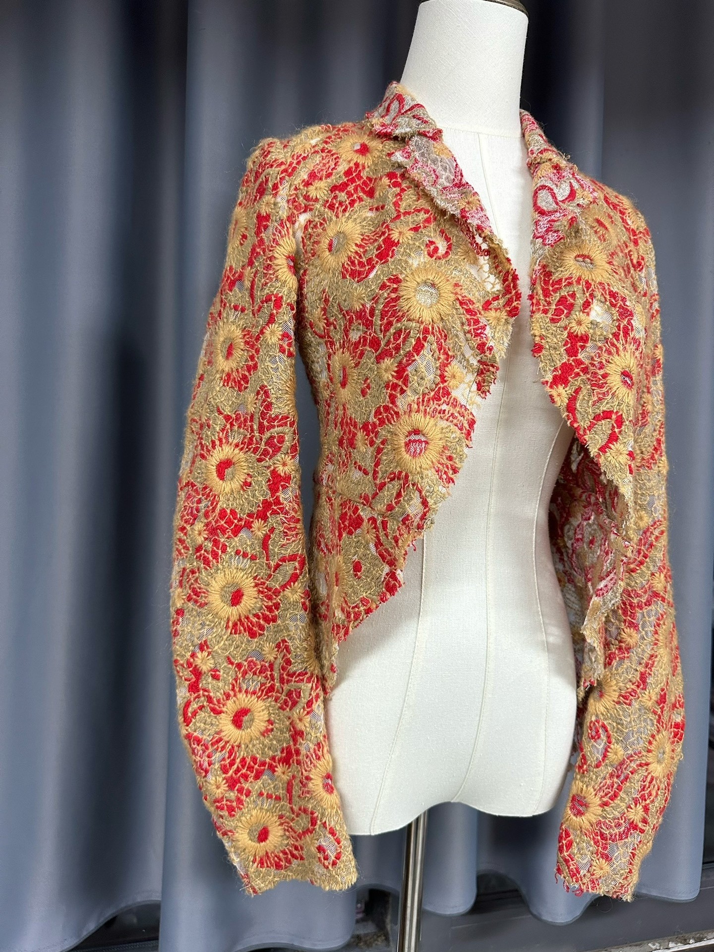 Comme des Garçons Red Gold Crochet Jacket — back