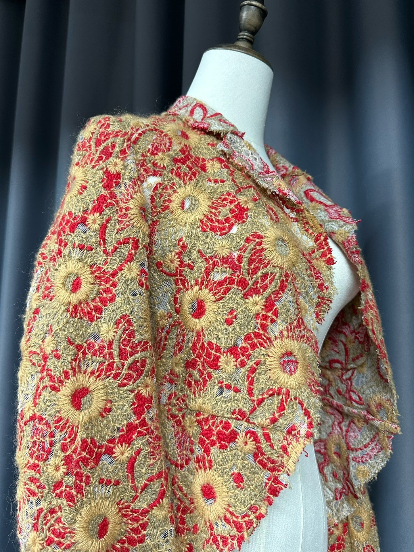 Comme des Garçons Red Gold Crochet Jacket — label
