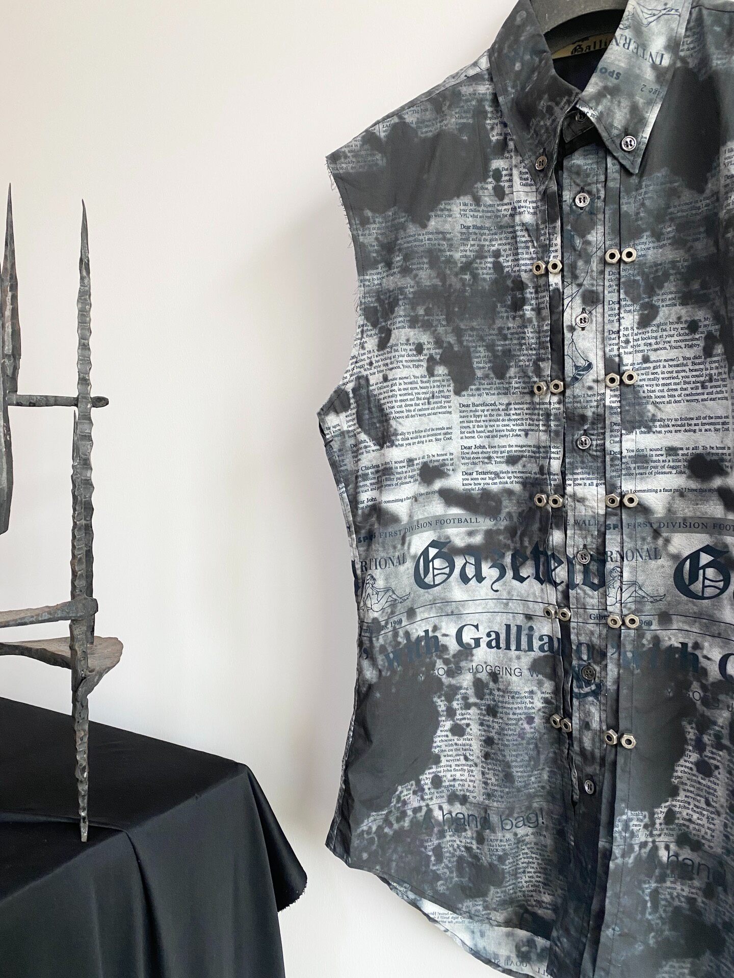 John Galliano Newspaper Print Vest