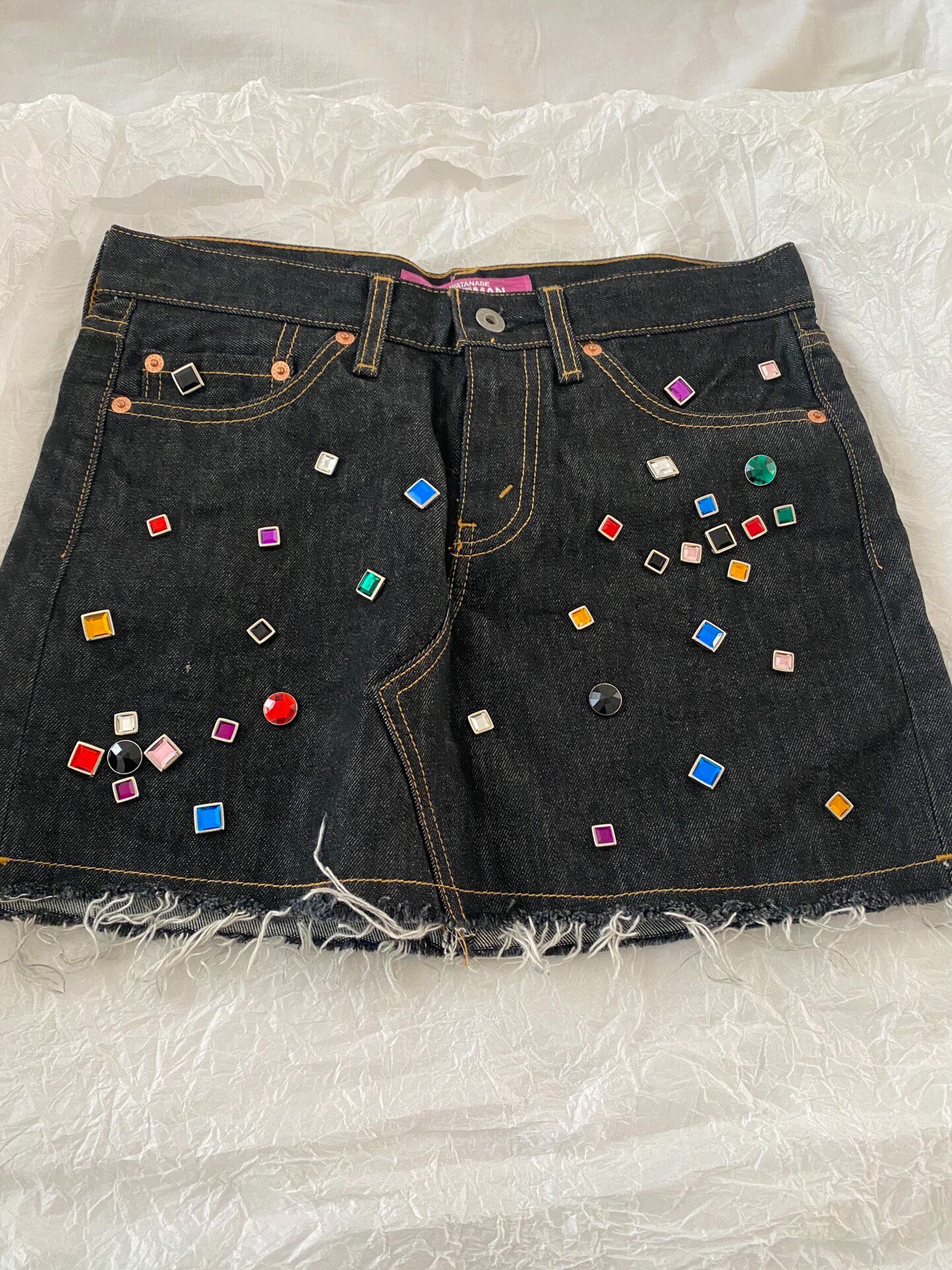 Junya Watanabe 2002 Fall Gemstone Denim Skirt — front