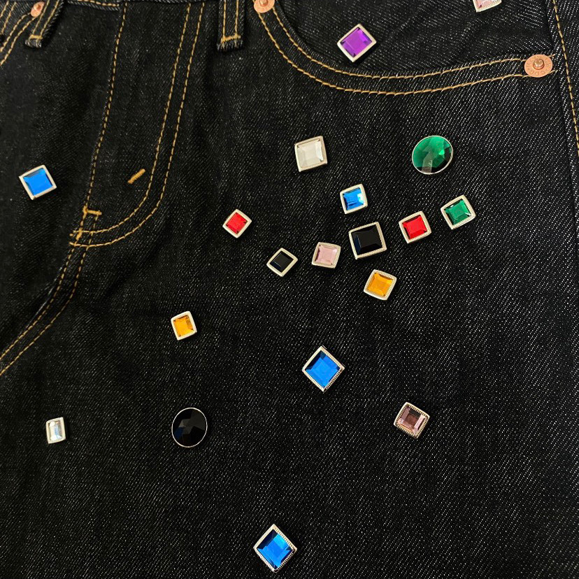 Junya Watanabe 2002 Fall Gemstone Denim Skirt — label