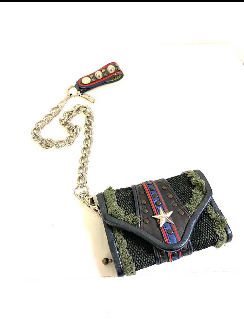 Kmrii Wallet with Silver Chain & Studs — back