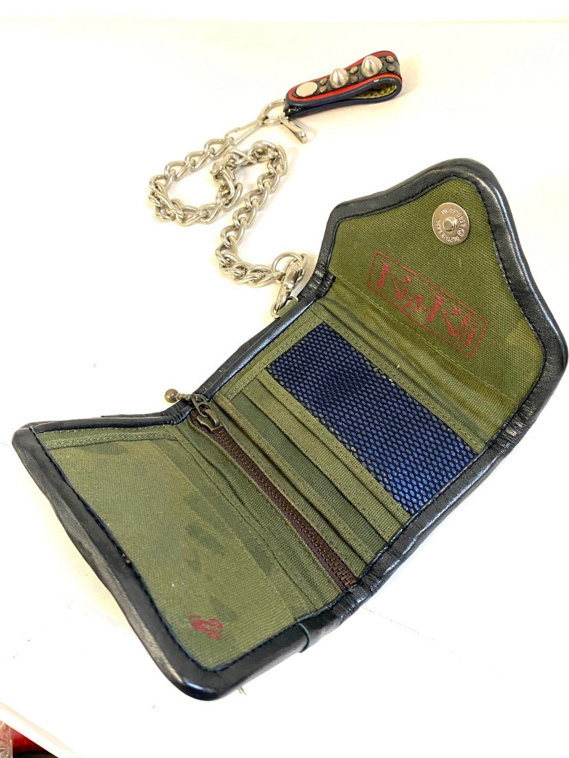 Kmrii Wallet with Silver Chain & Studs — label