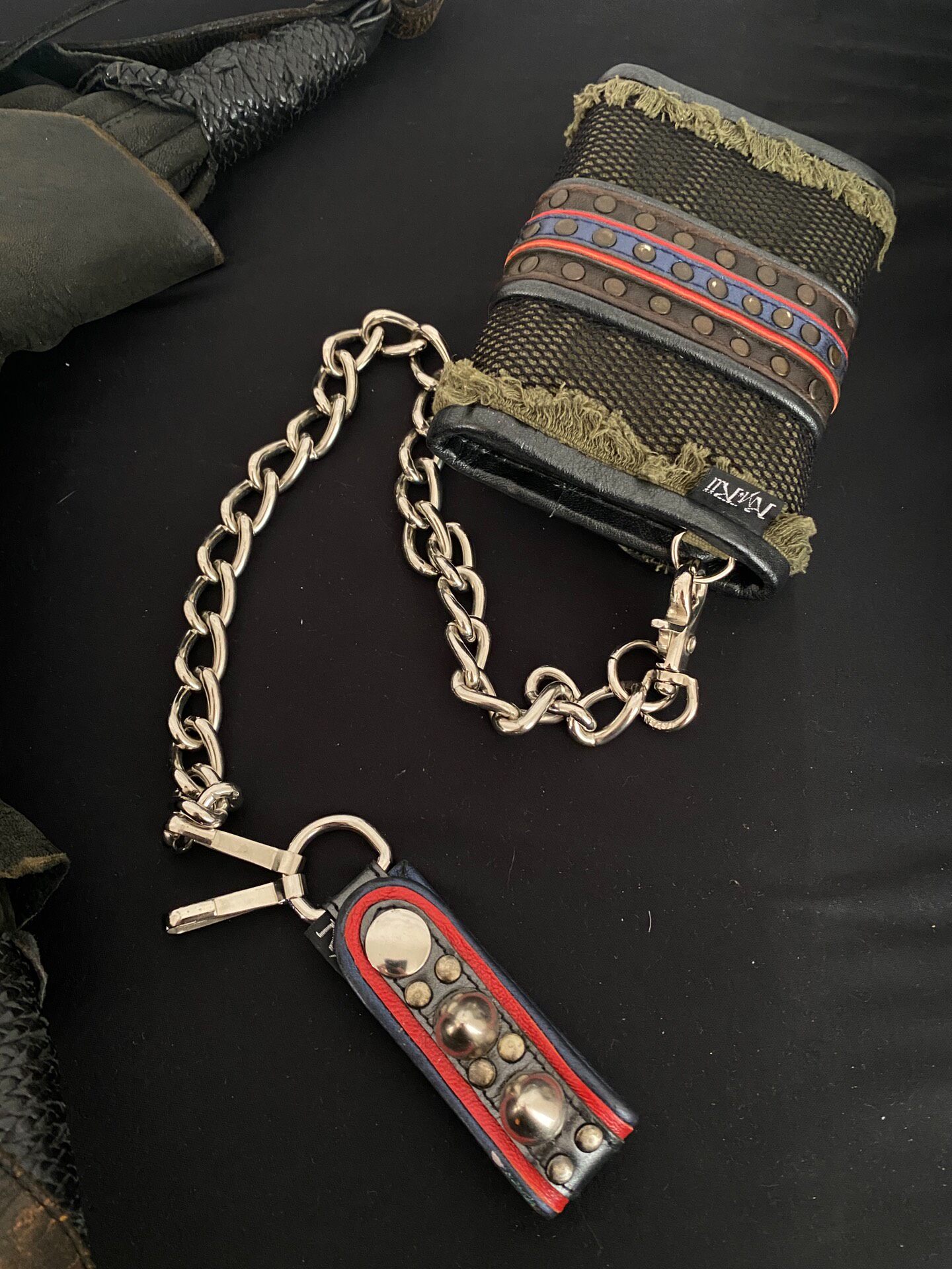 Kmrii Wallet with Silver Chain & Studs — detail