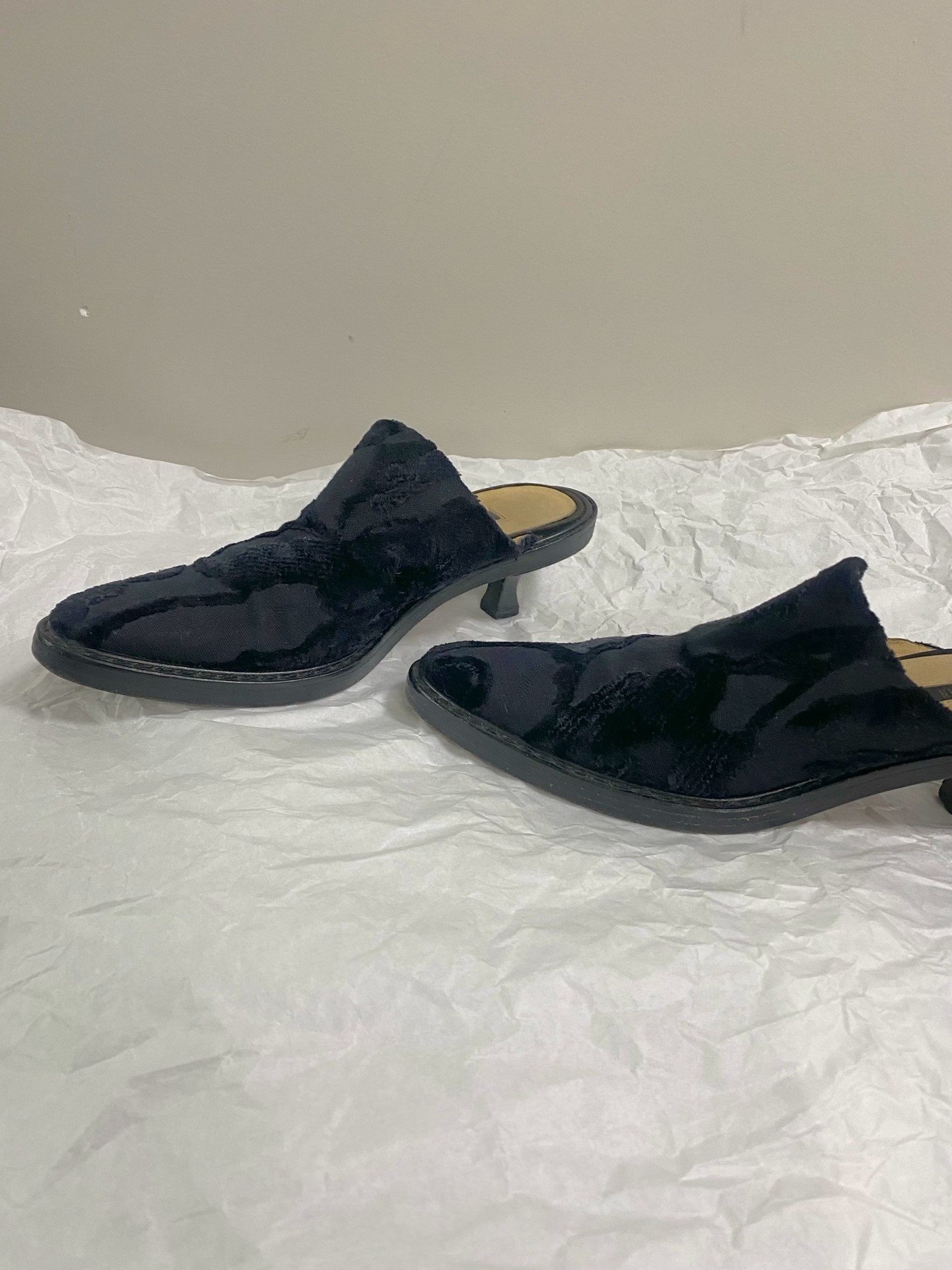 Ann Demeulemeester Black Mule Heels — front