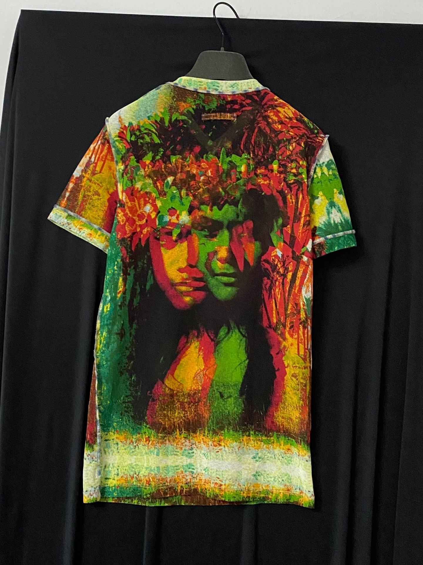 Jean Paul Gaultier Portrait Mesh Short-Sleeve Top — front