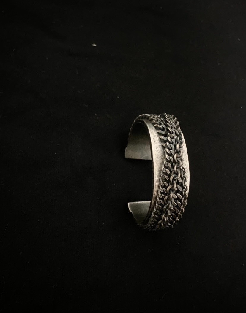 Jean Paul Gaultier Chain Wrap Silver Bracelet — front
