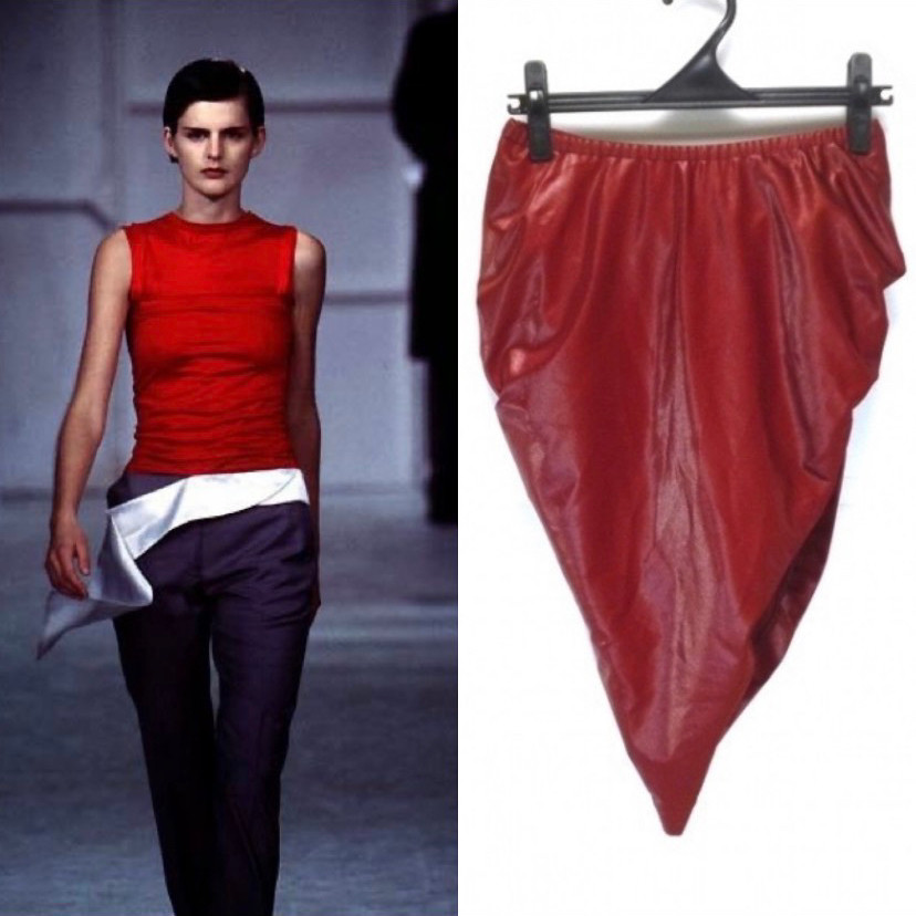 Helmut Lang Early Red Pointed Skirt