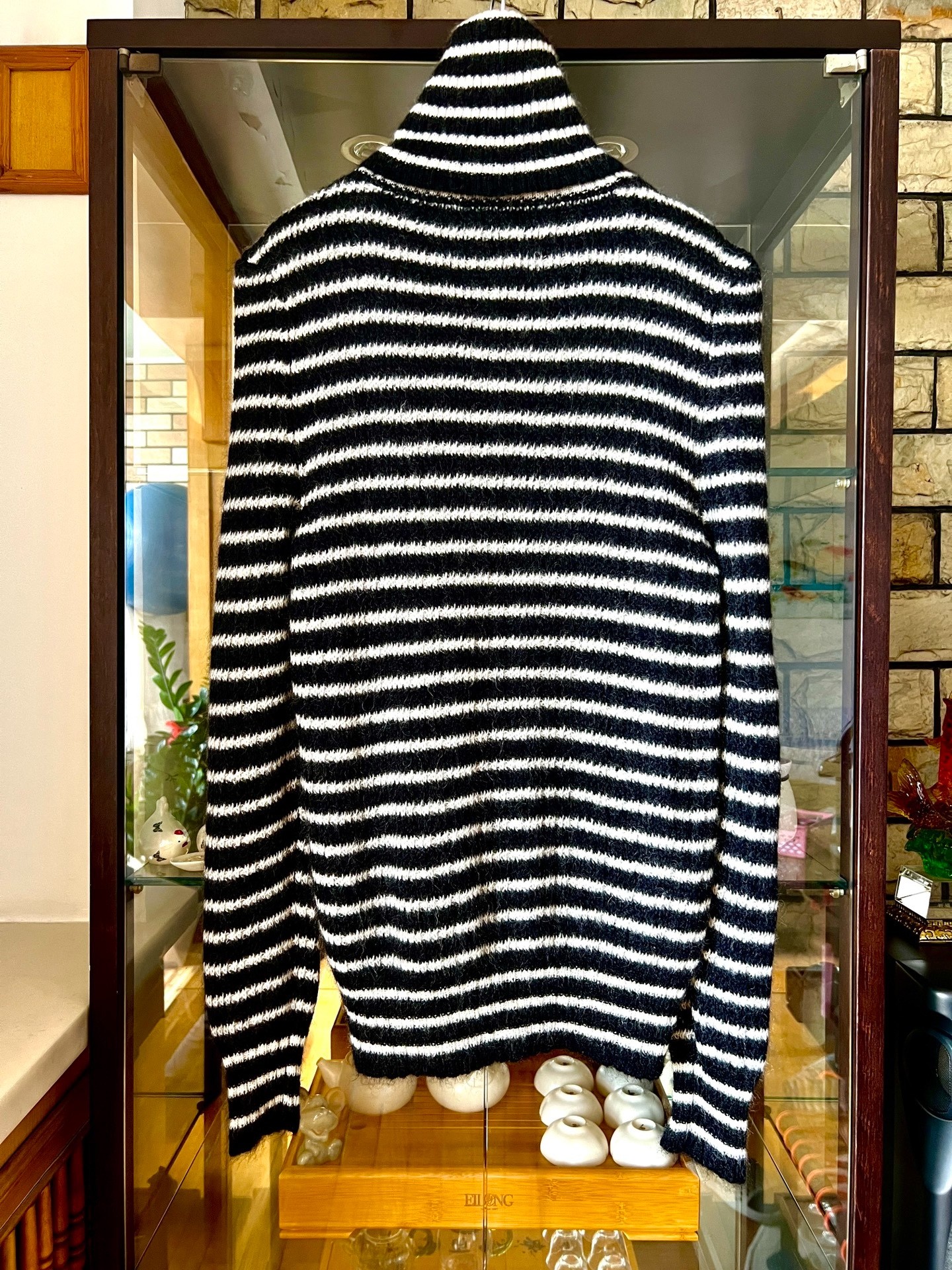 Saint Laurent Striped Mohair Turtleneck — back