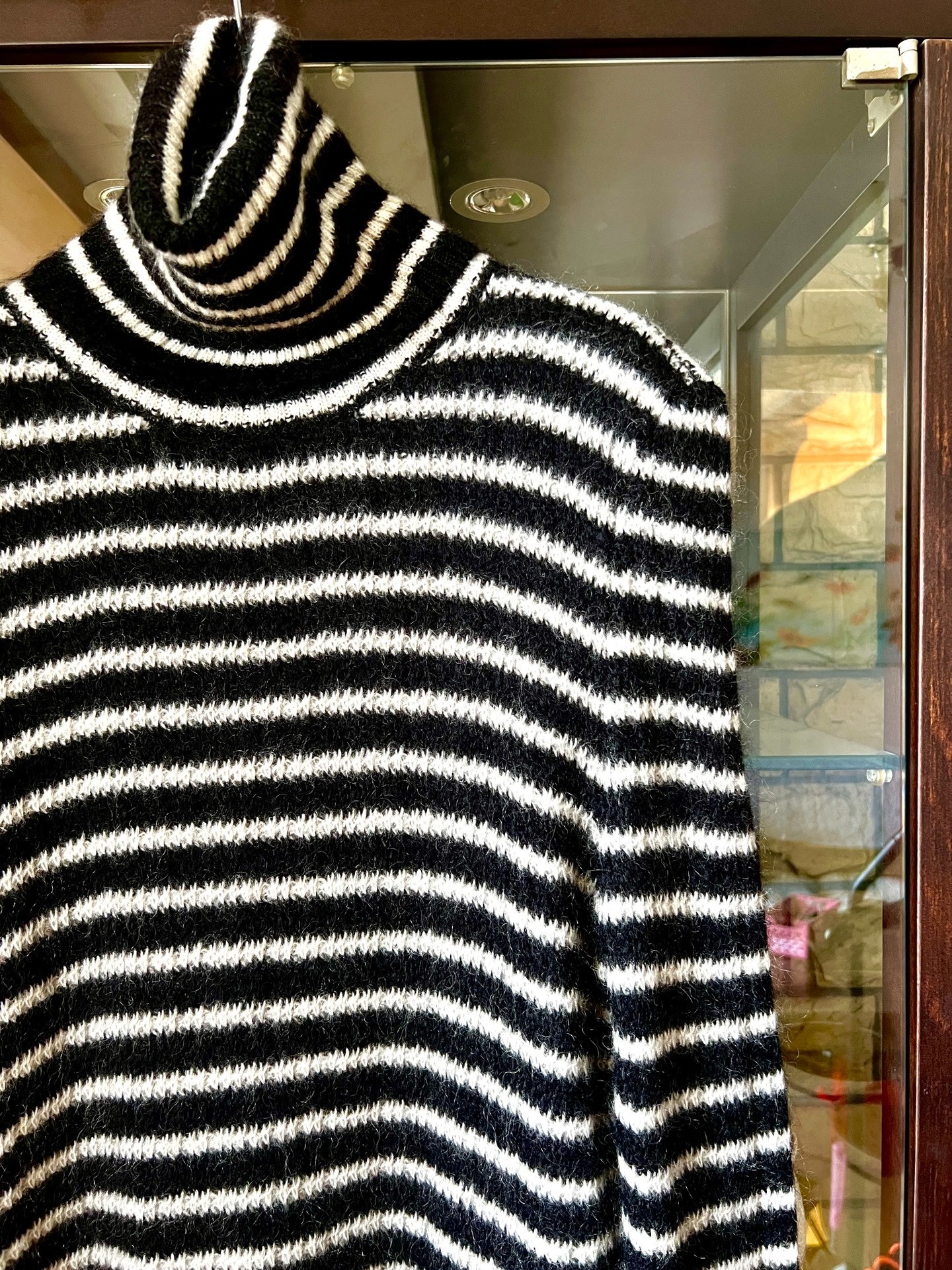 Saint Laurent Striped Mohair Turtleneck — front