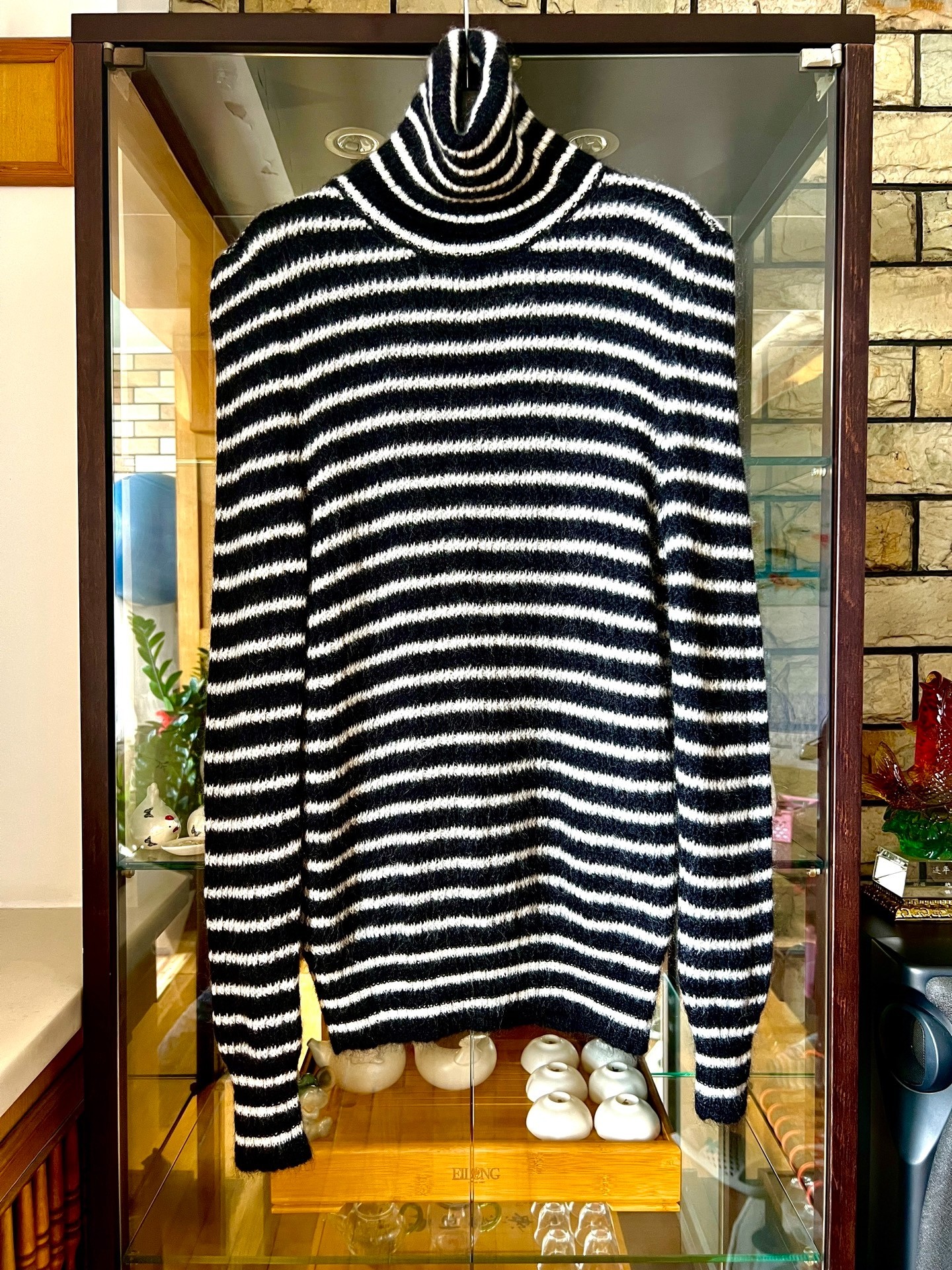 Saint Laurent Striped Mohair Turtleneck