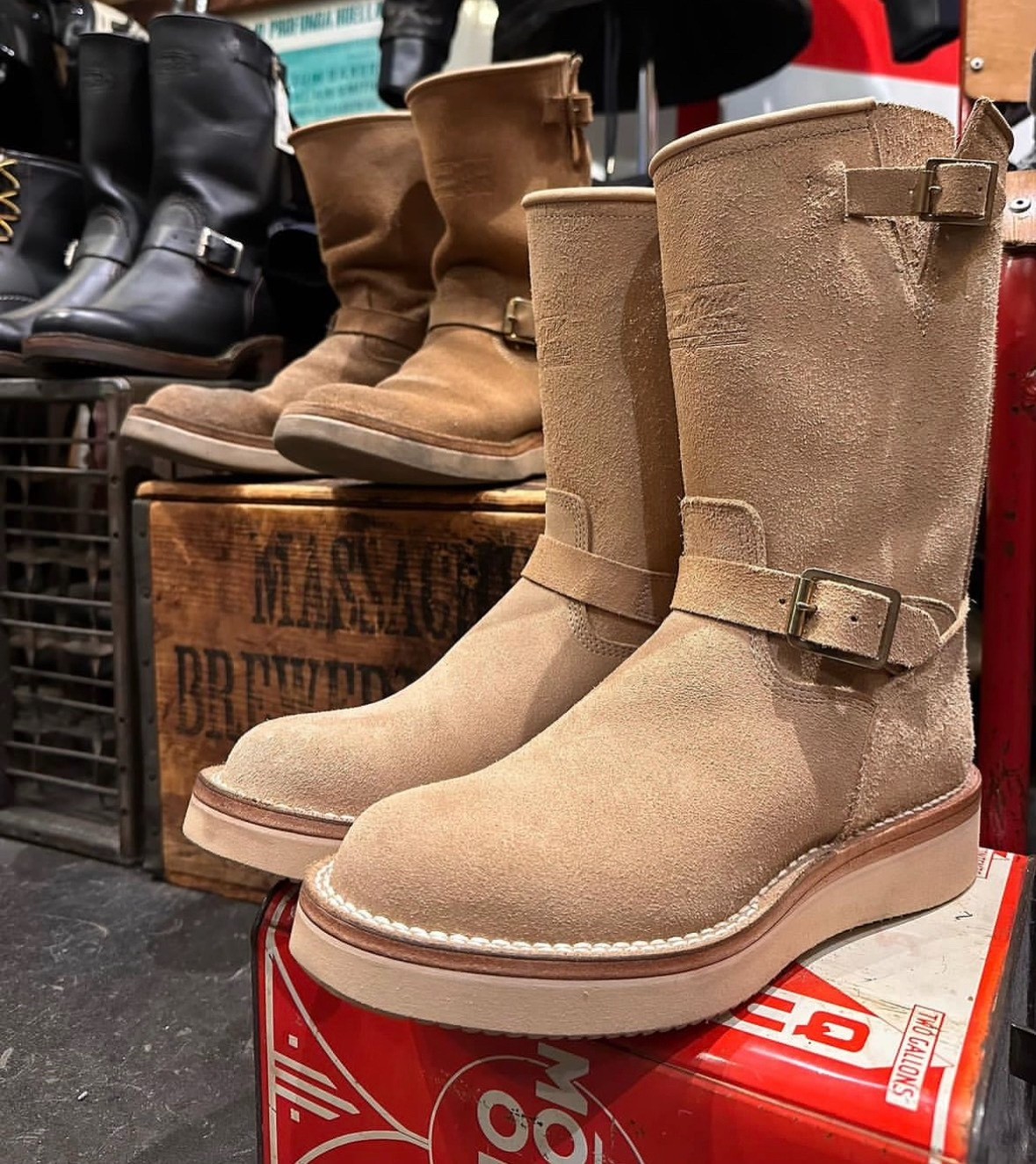 Westride Suede Engineer Boots — back