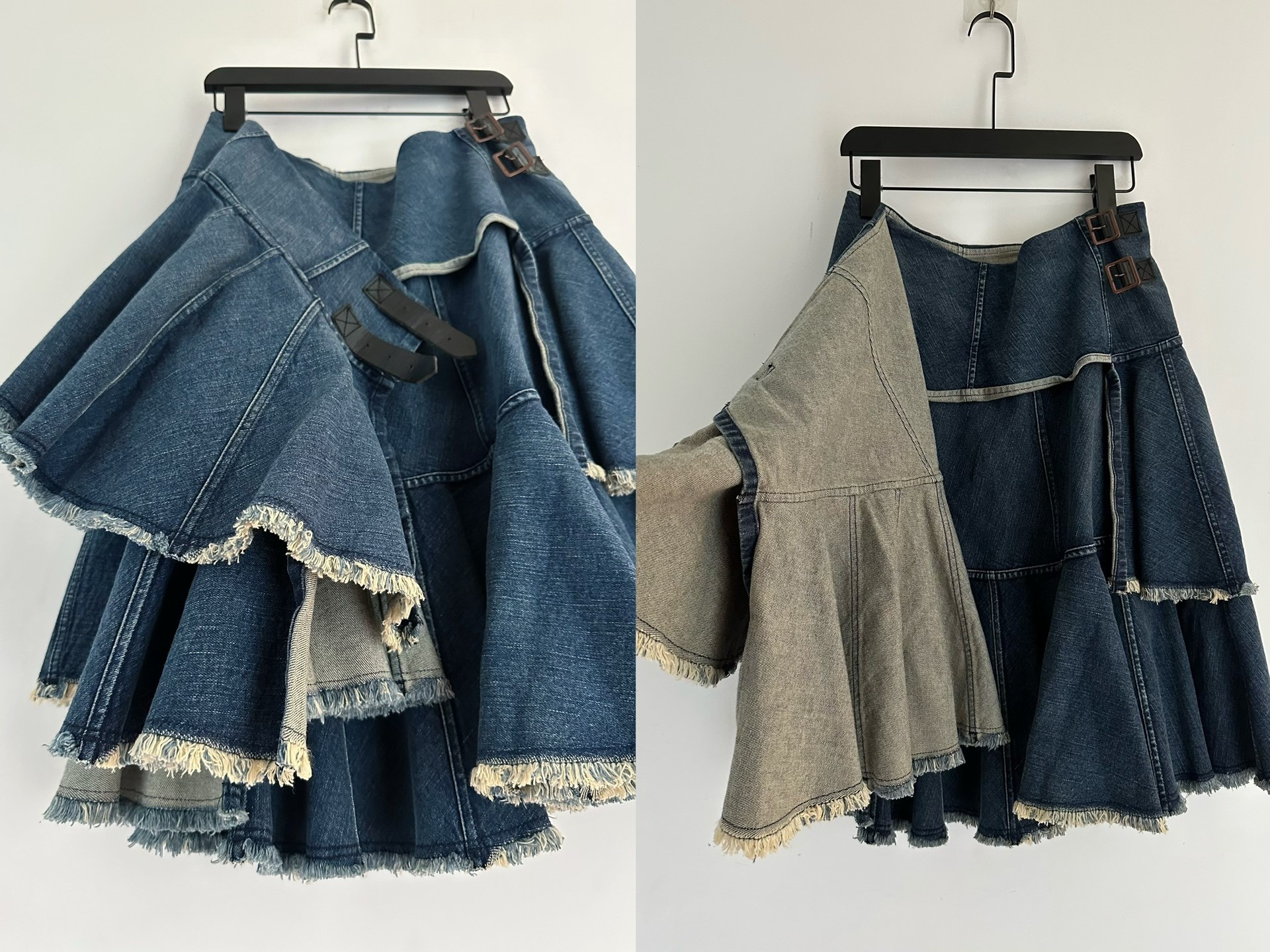 Junya Watanabe Tiered Denim Skirt — label
