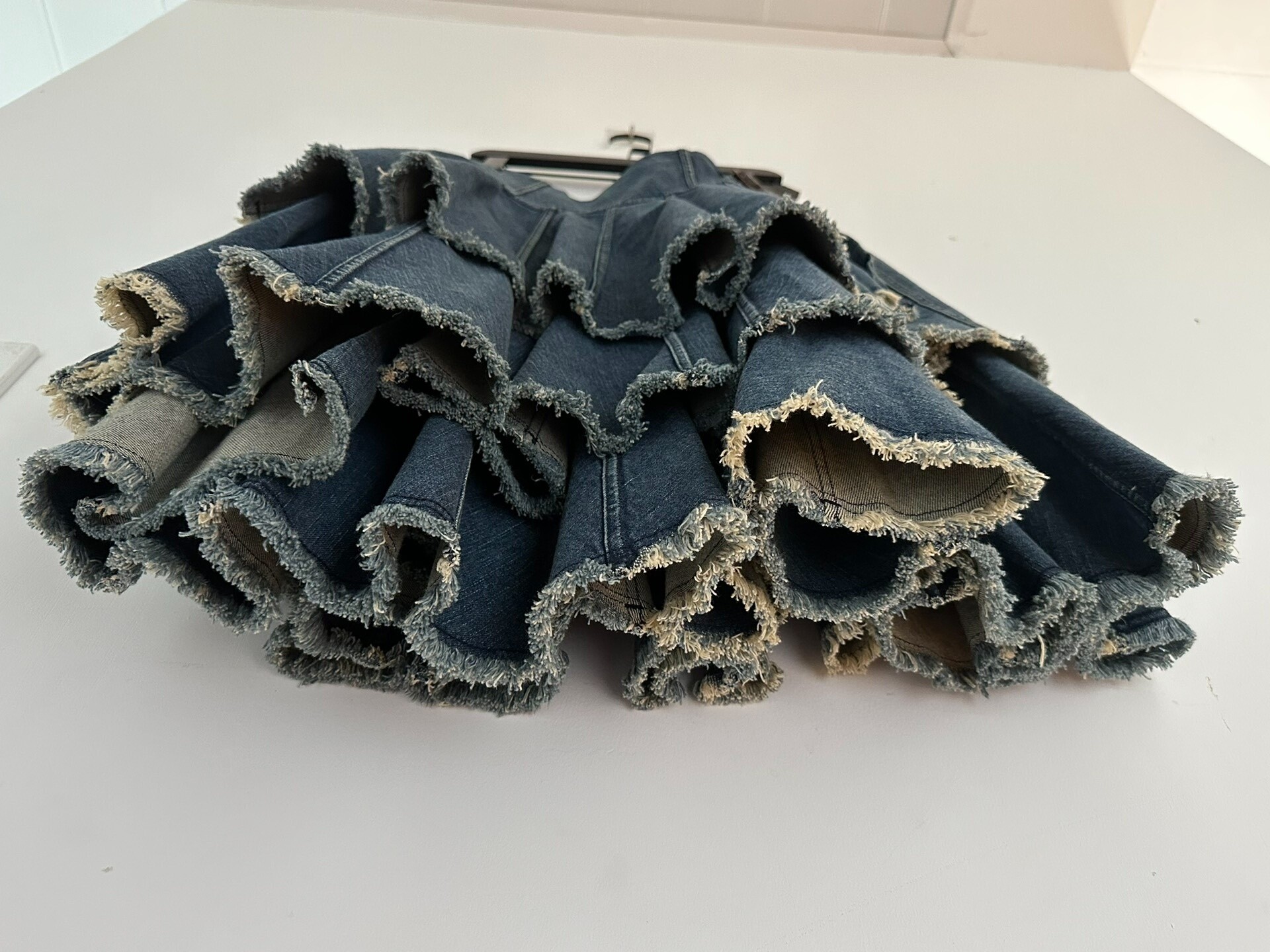 Junya Watanabe Tiered Denim Skirt — back