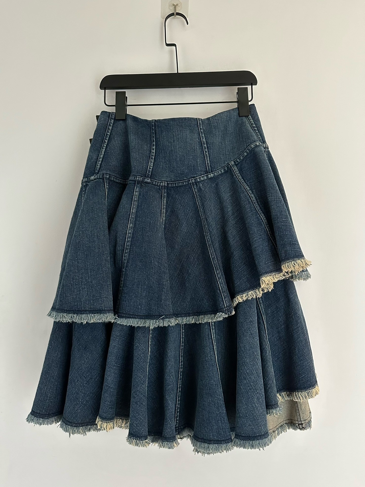 Junya Watanabe Tiered Denim Skirt — detail