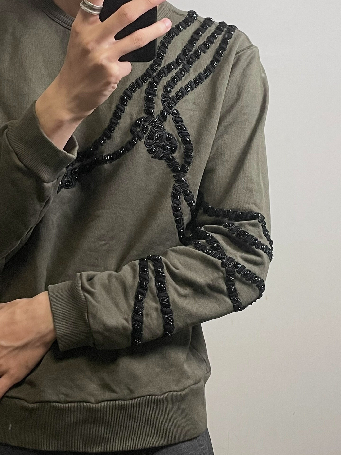 Dries Van Noten Beaded Rope Knot Sweatshirt