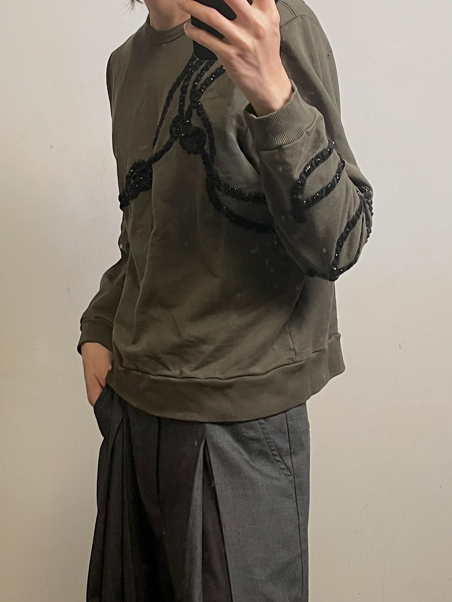 Dries Van Noten Beaded Rope Knot Sweatshirt — front