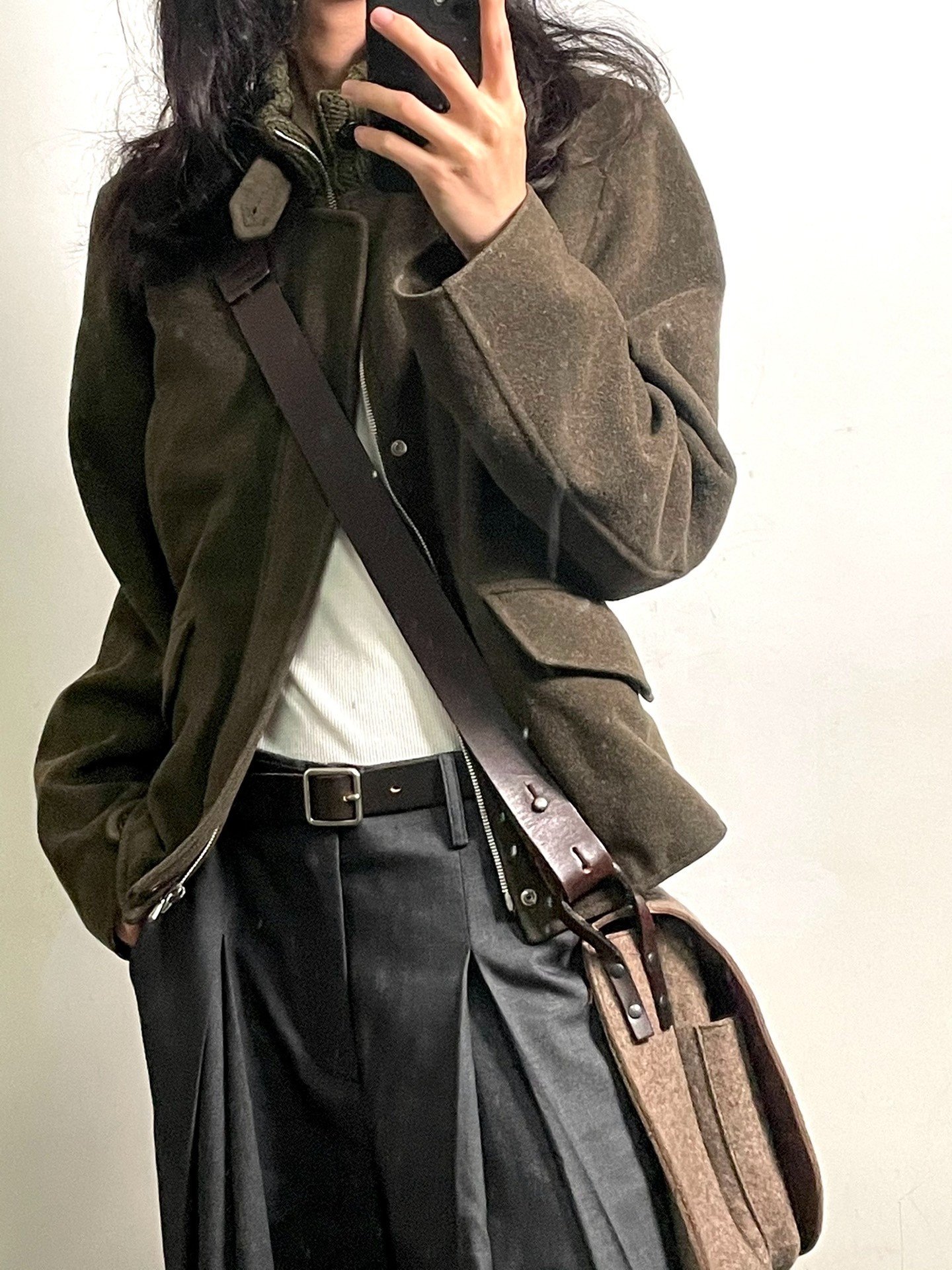 Dries Van Noten Felt Messenger Bag — detail