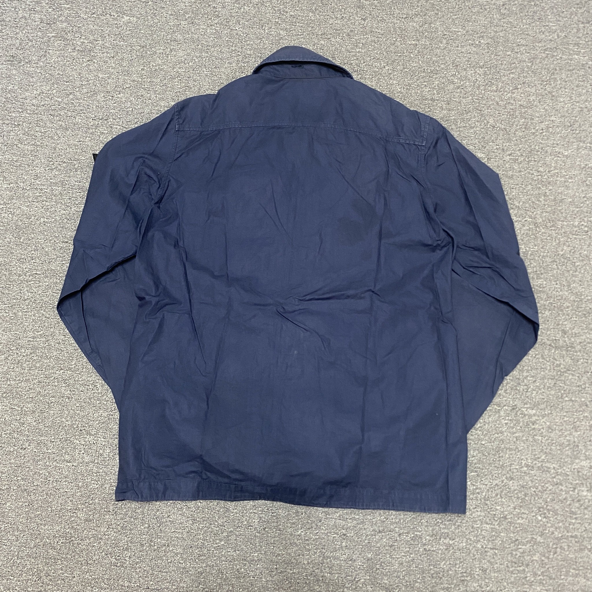 Stone Island Navy Zip-Up Jacket — front