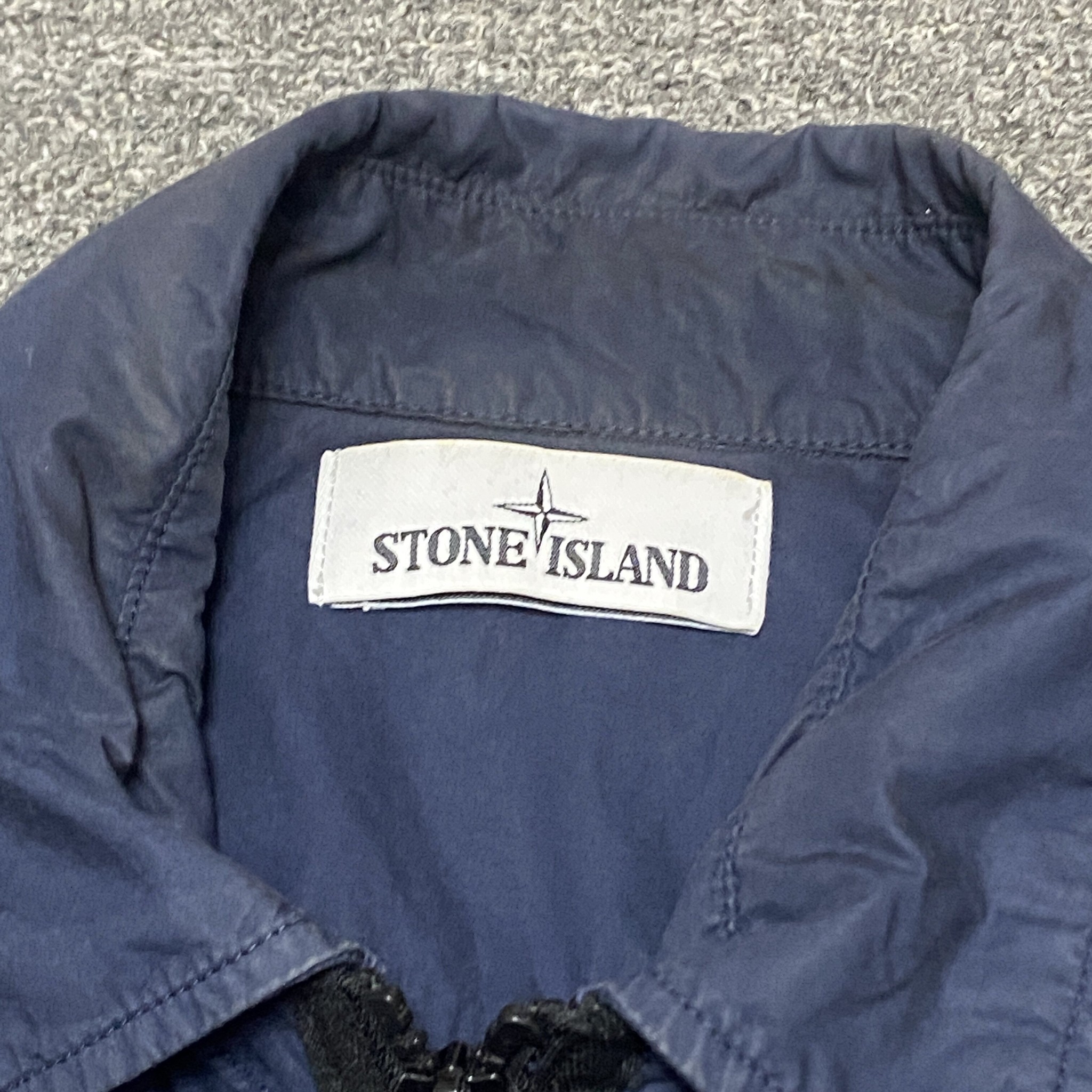 Stone Island Navy Zip-Up Jacket — back