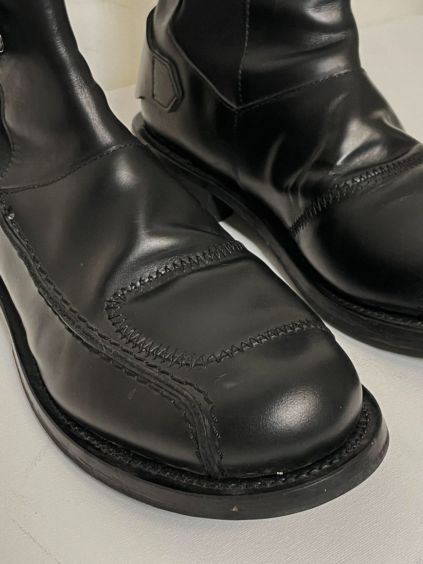 Jean Paul Gaultier Black Combat Boots — back