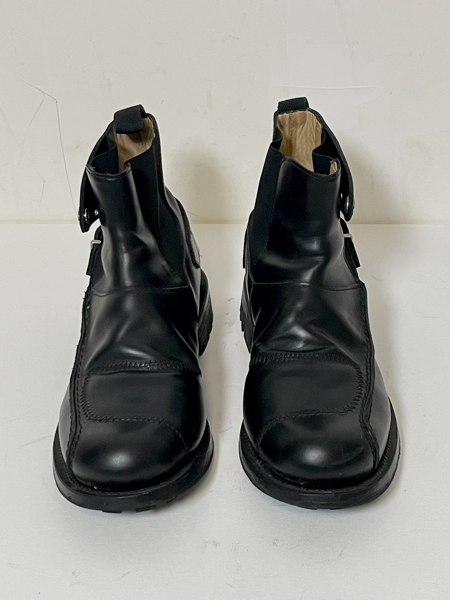 Jean Paul Gaultier Black Combat Boots — front