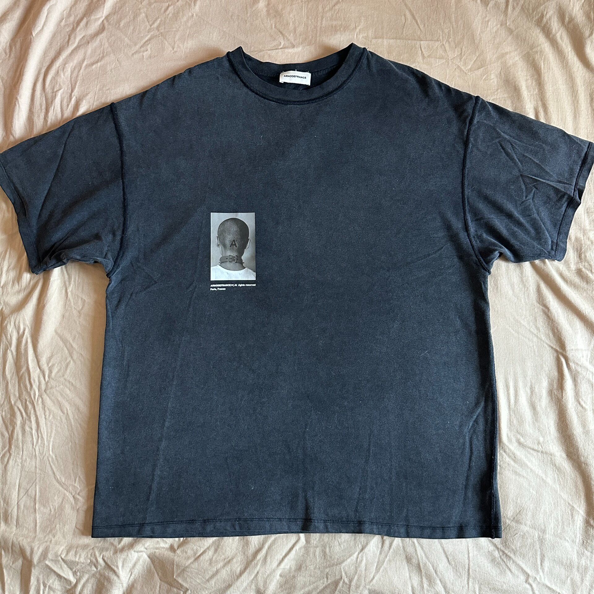 Arnodefrance Faded Charcoal Short Sleeve Tee