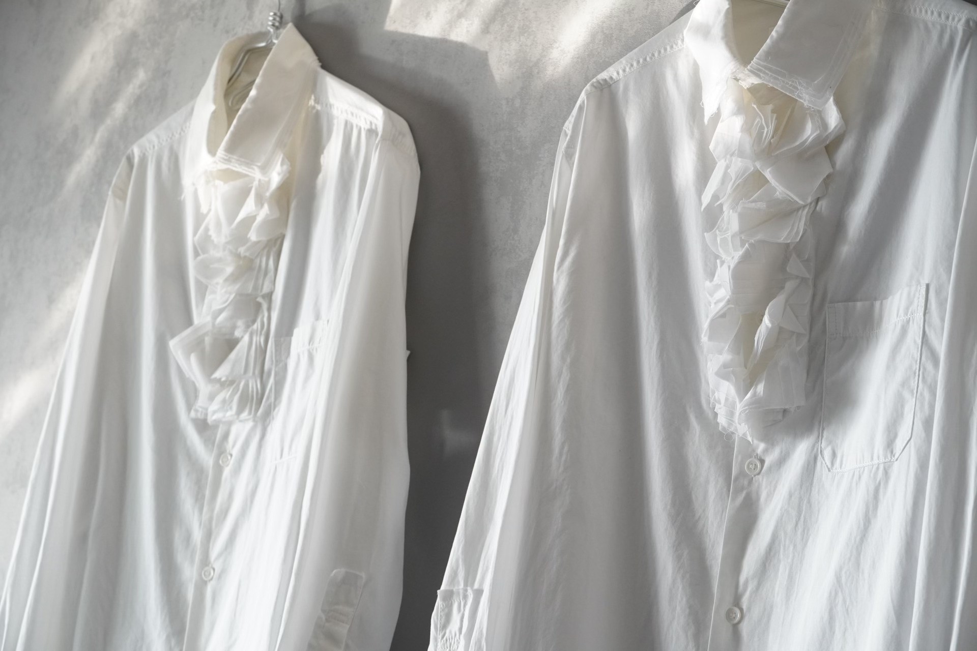 Yohji Yamamoto 15AW White Ruffled Shirts — detail