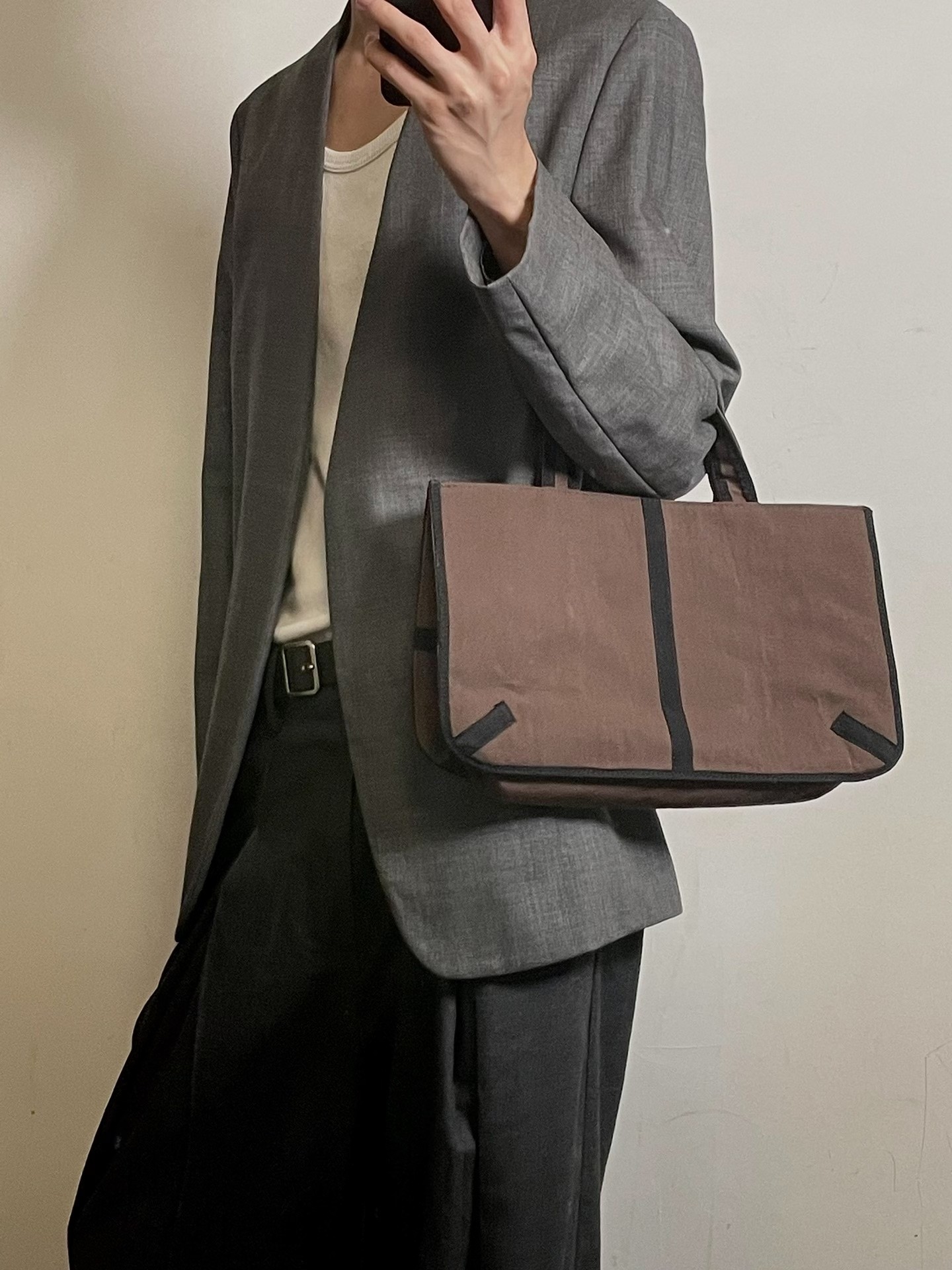 Dries Van Noten Brown Cotton Handbag