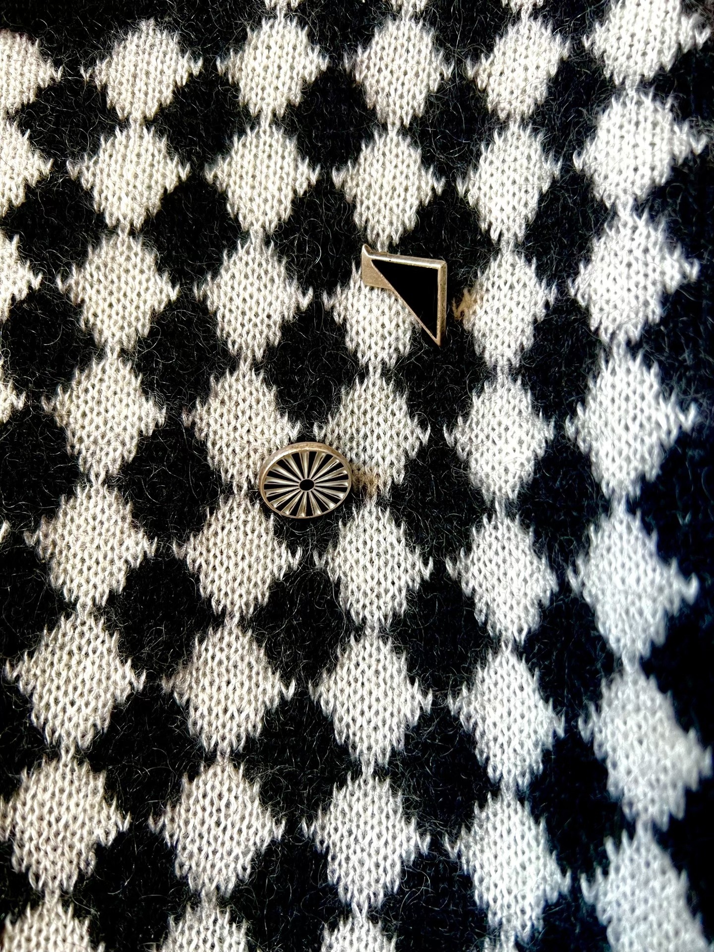 Saint Laurent 21FW Argyle Turtleneck Sweater — label