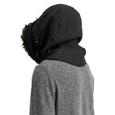 Comme des Garçons Fur-Lined Navy Hood — back