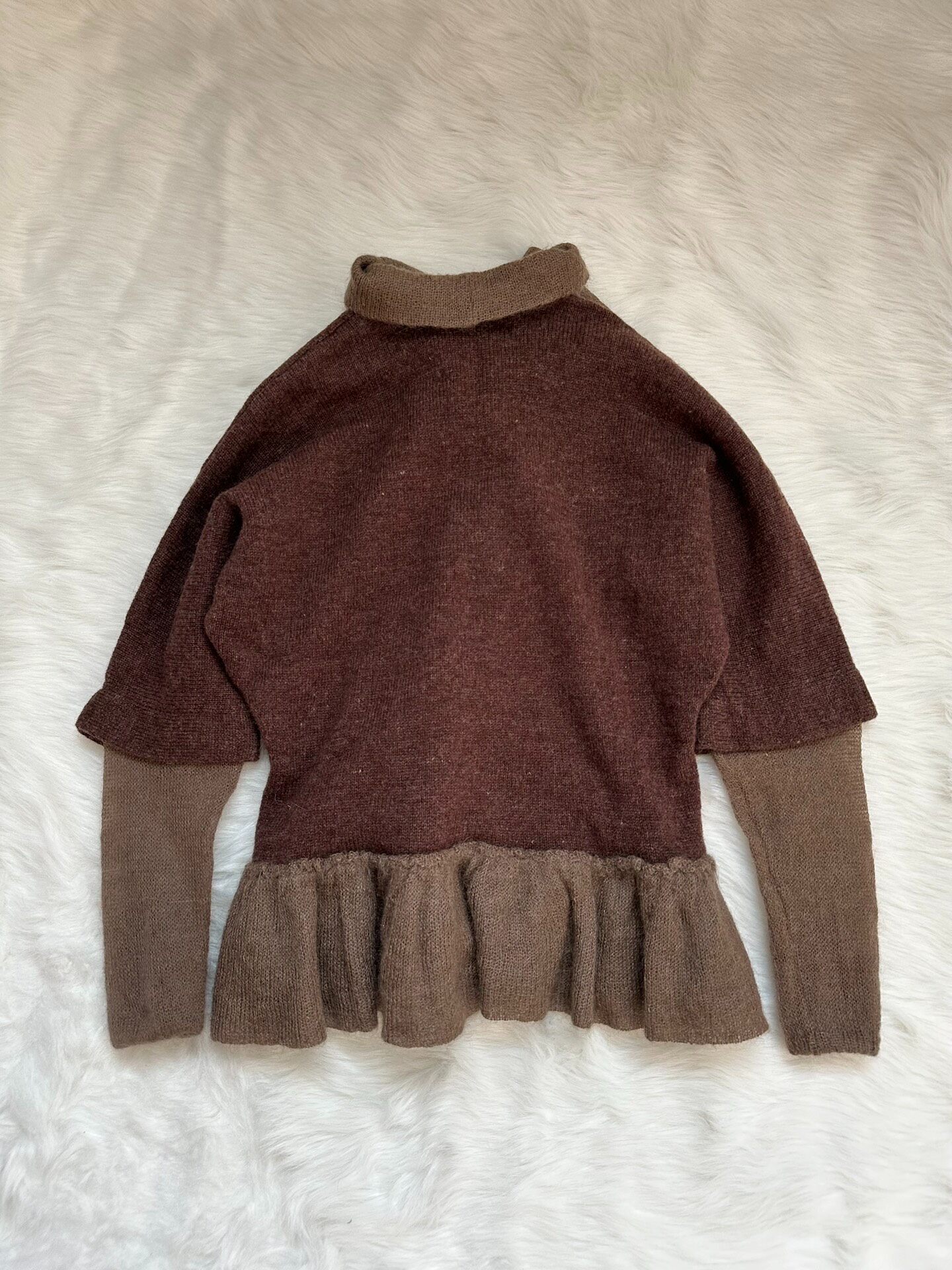 Comme des Garcons Tricot Brown Knit Sweater — detail
