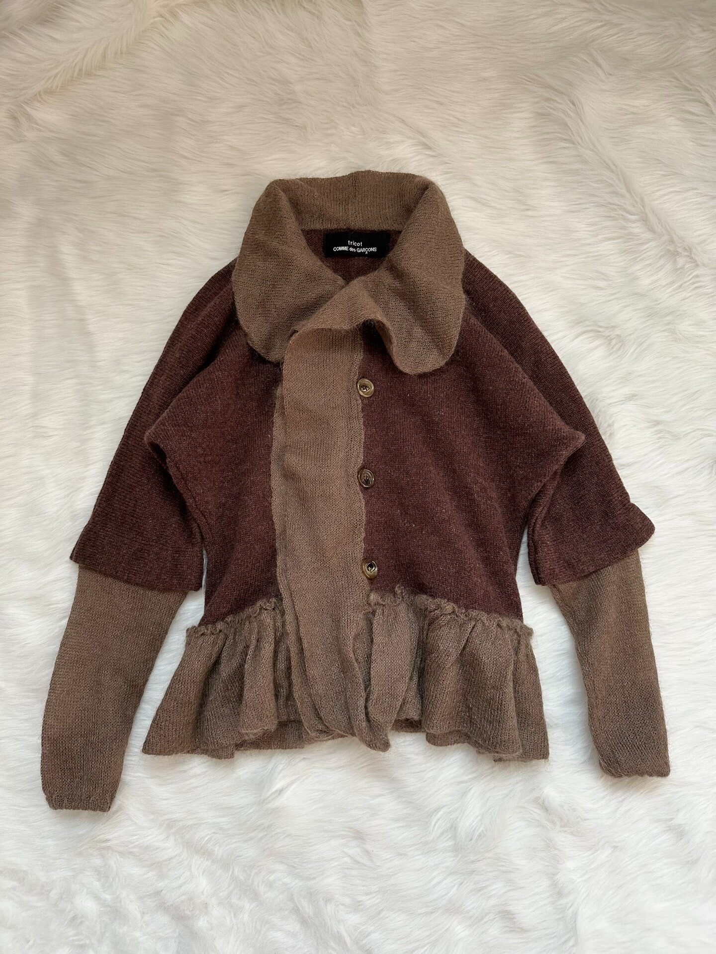 Comme des Garcons Tricot Brown Knit Sweater — back