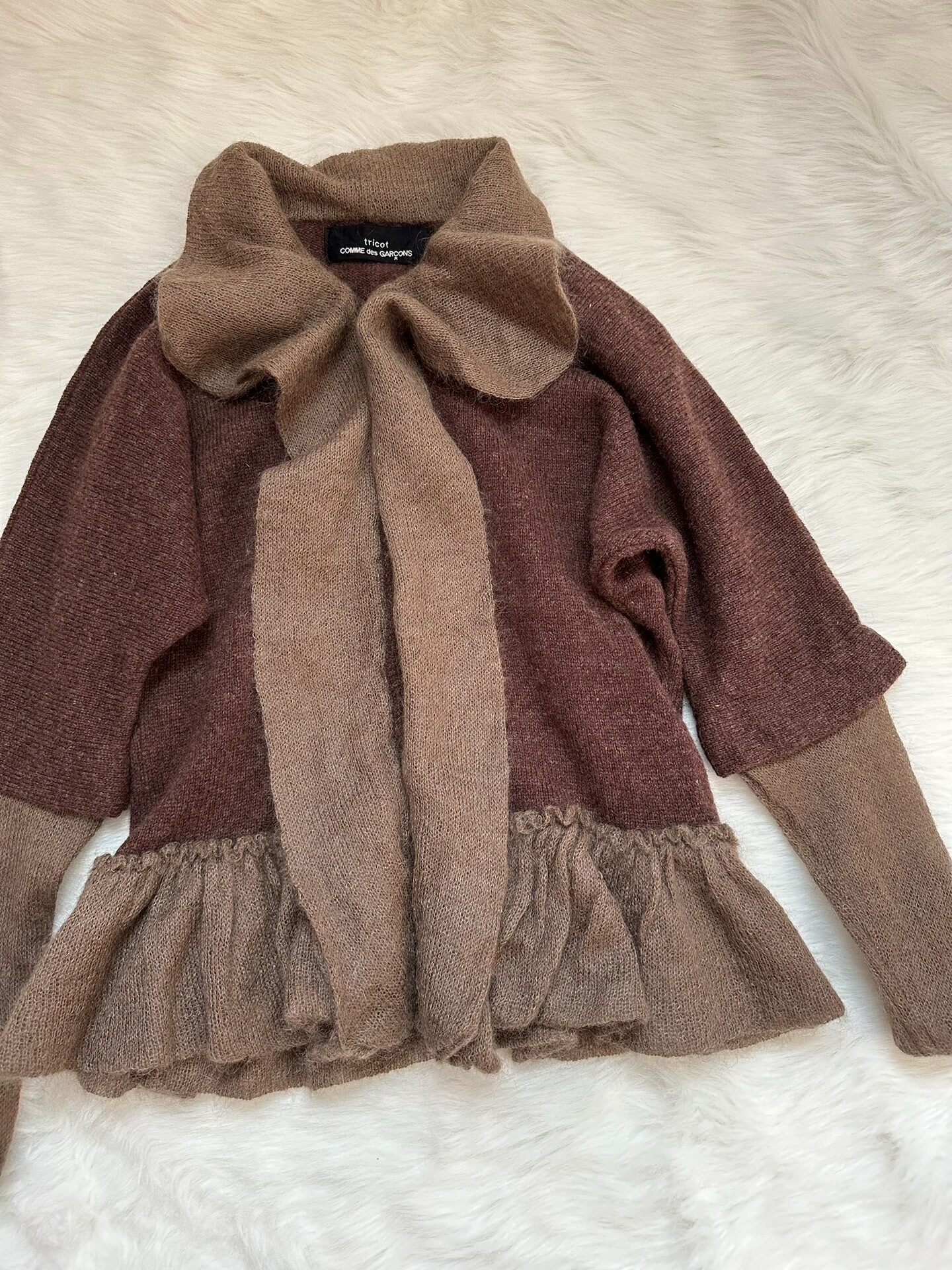 Comme des Garcons Tricot Brown Knit Sweater — front