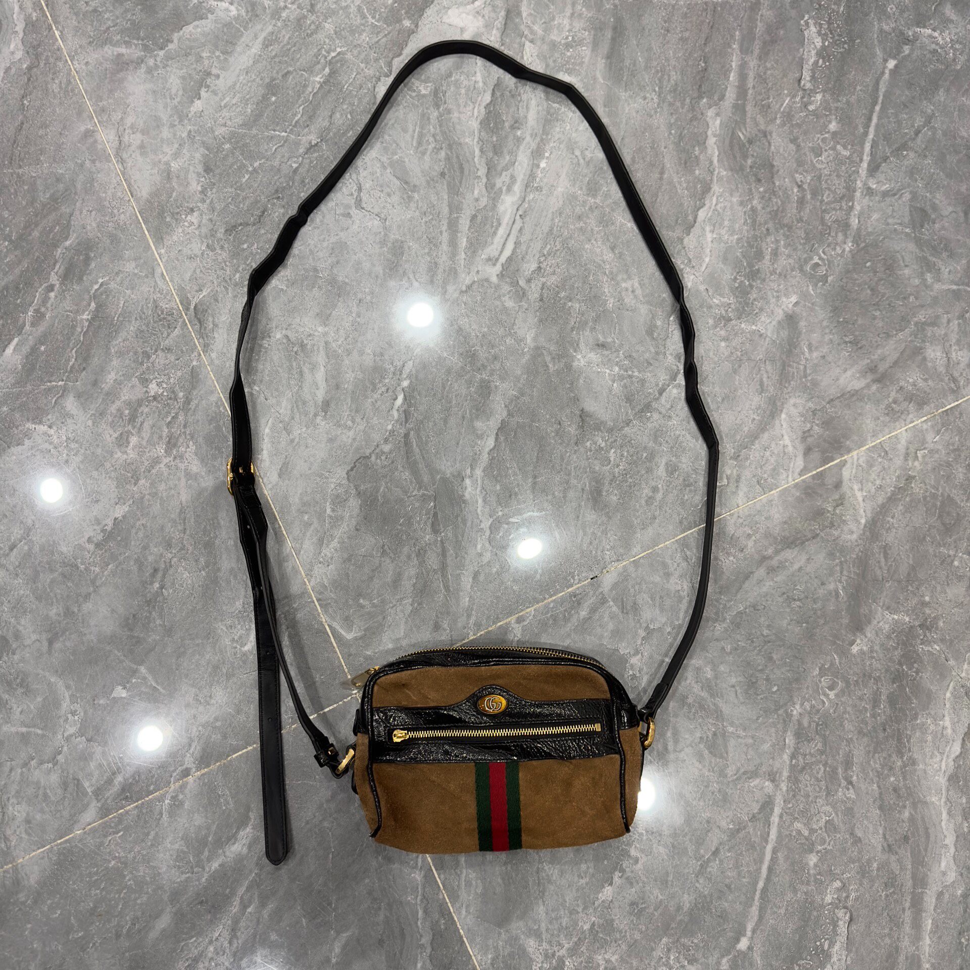 Gucci Ophidia Suede Camera Crossbody Bag