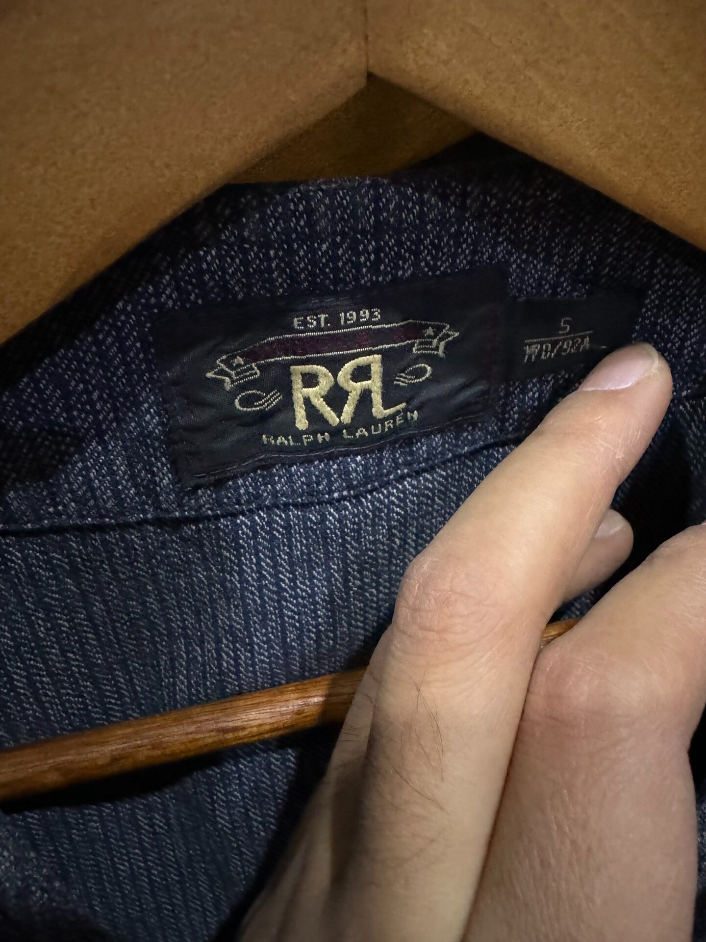 RRL Vintage Thick Blue Pinstriped Vest — front