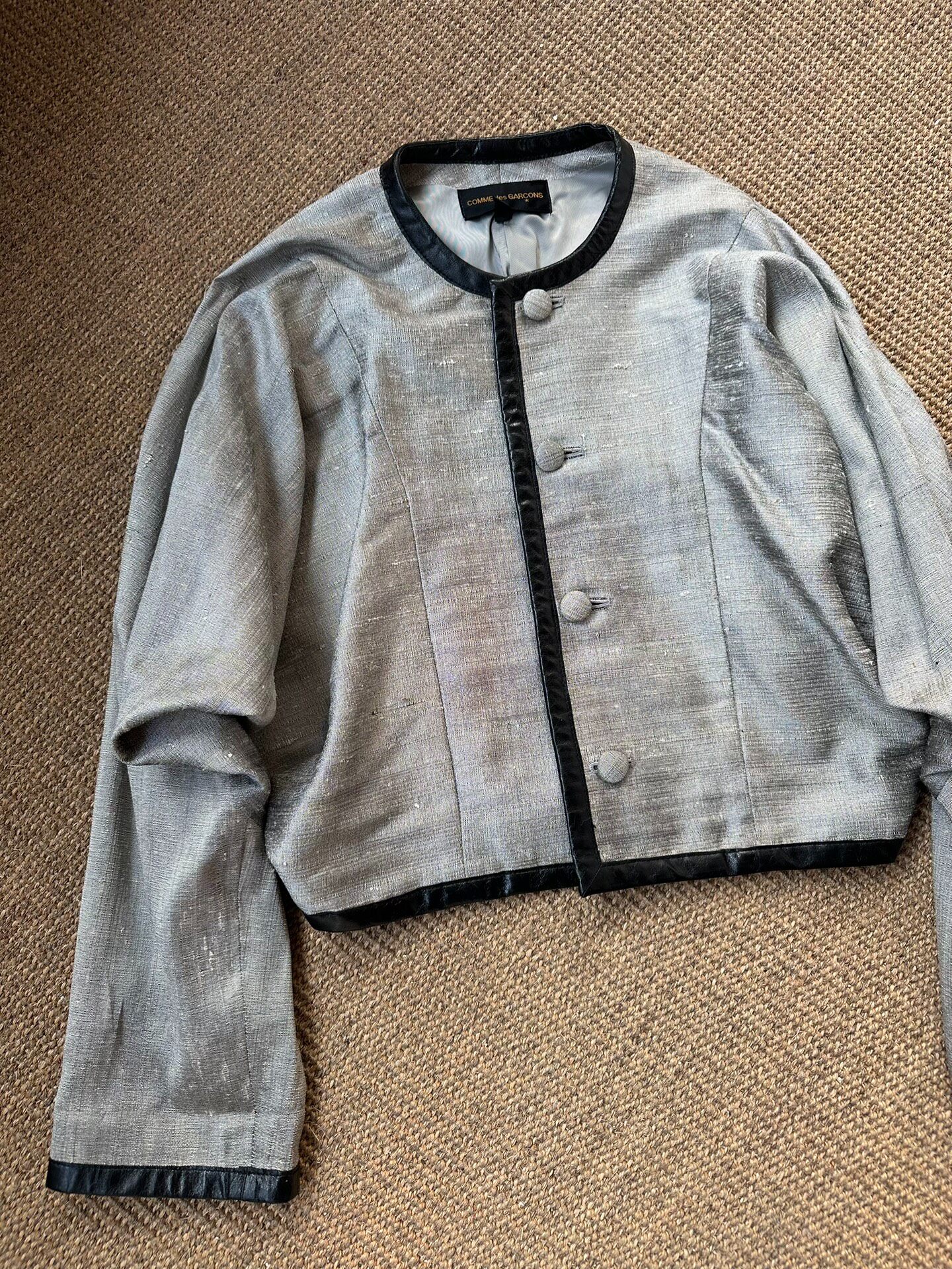 Vintage Comme des Garcons Silver Cropped Jacket — back