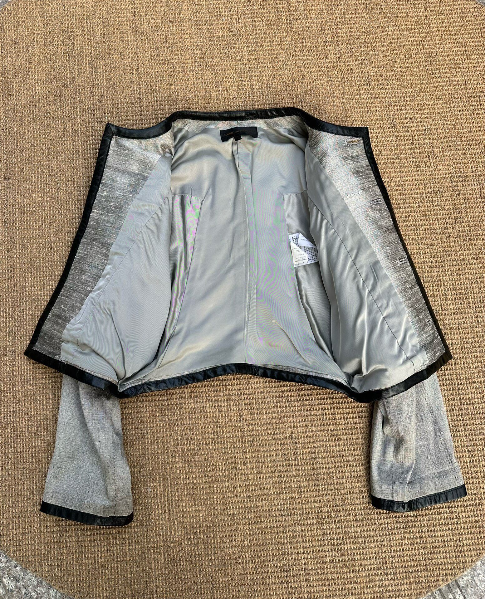Vintage Comme des Garcons Silver Cropped Jacket — label