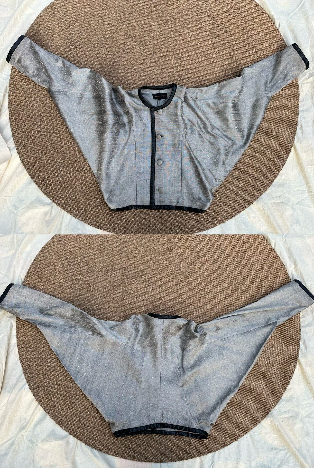 Vintage Comme des Garcons Silver Cropped Jacket — front